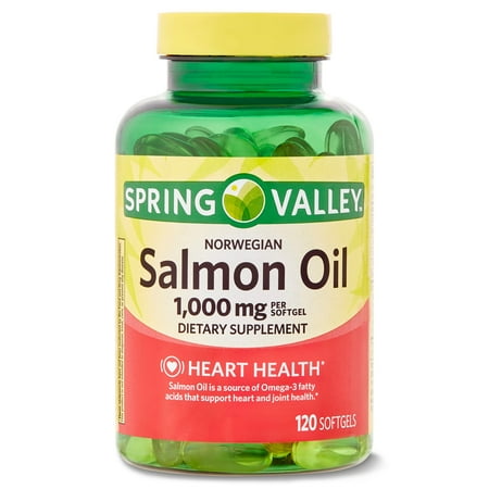 Spring Valley Norwegian Salmon Heart Health Dietary Supplement Softgels  1 000 mg  120 Count