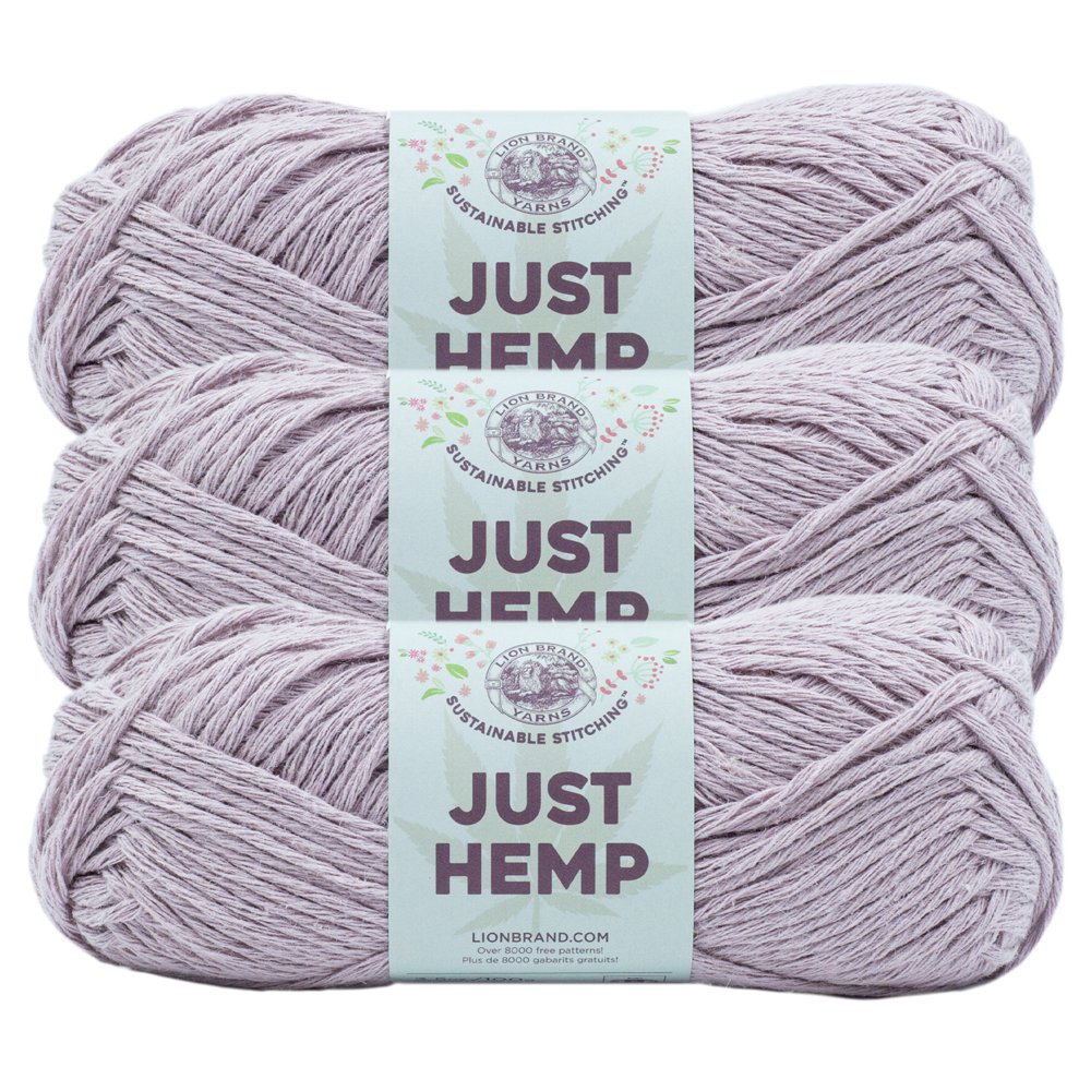 Lion Brand Yarn Just Hemp Lilac Hemp Yarn Bulky Hemp Purple Yarn 3 Pack