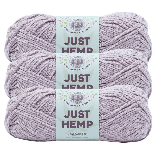 Lion Brand Yarn Just Hemp Lilac Hemp Yarn Bulky Hemp Purple Yarn 3 Pack