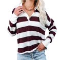 thumbnail image 1 of Blusa de manga larga, camiseta de manga larga para mujer, blusa informal de manga larga con estampado de rayas, probada profesionalmente, 1 of 5