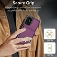 thumbnail image 3 of ELEHOLD Case for Samsung Galaxy A51 4G,Business PU Leather Stand Case with Card Holder & Ring Holder,Deeppurple, 3 of 7