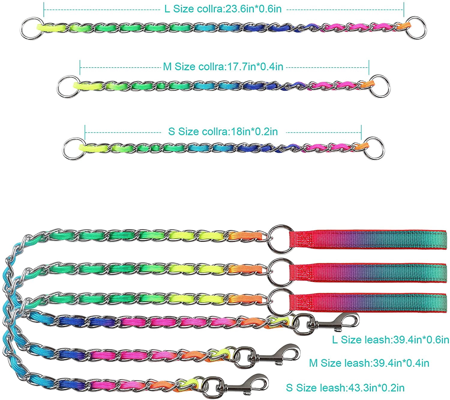 Chain Dog Leash, Stainless Steel Heavy Duty Training Chain Leash with Soft Handle for Medium Large Dogs, 40 inches 4.0 mm