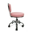 thumbnail image 3 of Madison and Park Dayton Short Stool Adjustable 13" to 15" Low Rolling Chair with Backrest, Pink - N/A, 3 of 5