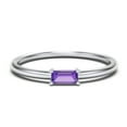 thumbnail image 1 of East-West Stackable Baguette Birthstone Ring - Amethyst (February), 1 of 5