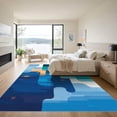 thumbnail image 3 of ODIKA 8'x10' Machine Washable Non-Slip Area Rug, Geometric Navy Blue High Traffic Rug with Pad, Blue, 1058488, 3 of 8
