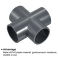 thumbnail image 4 of Uxcell Tee Shape Tubing Cross Joint Connectors Adapters Water Pipe Fittings 1.26" 2, 4 of 4