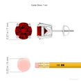 thumbnail image 2 of ANGARA Lab Grown 2.8 Ct Vintage Style Round Ruby Solitaire Stud Earrings for Women in 14K White Gold (Size-7mm) | July Birthstone, Anniversary, Jewelry Gift for Women | Lab-Grown Ruby Earrings, 2 of 5