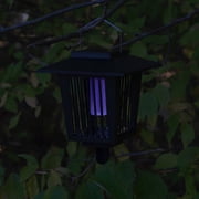 Pure Garden Solar Power UV Mosquito and Bug Zapper LED Light, Black