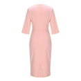 thumbnail image 5 of Odbmxy Wrap Women Midi Dress 3/4 Sleeve Womens Dress Party Plain Dressy Slim Tunic Fall Dresses,Pink XL, 5 of 6