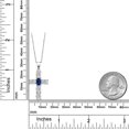 thumbnail image 6 of Gem Stone King 925 Sterling Silver Lab Grown Diamond and Blue Created Sapphire Cross Pendant Necklace for Women | 2.60 Cttw | Gemstone April Birthstone | Oval 6X4MM | With 18 inch Chain, 6 of 6