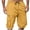 Yellow, variant on Men's Classic Casual Chino Shorts,Button Closure Waist Rolled Cuff Breathable Pocketed Short Trousers Watermelon Red XL