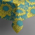 thumbnail image 5 of Blue Yellow Sunflower Pattern Square Tablecloth,Waterproof Square Table Cover,Wipeable Spillproof Washable Table Cover for Home Kitchen Party Decor 60"x60"(152x152cm), 5 of 6