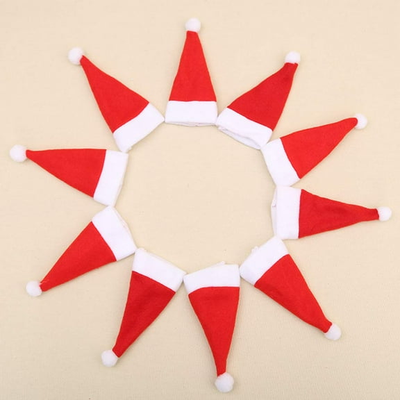 Mini Santa Hat 10Pcs Tiny Santa Hats for Crafts Christmas Decor for decorating small crafts, ornaments and dolls