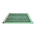 thumbnail image 2 of Ahgly Company Machine Washable Indoor Round Abstract Turquoise Blue Modern Area Rugs, 3' Round, 2 of 4