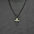 thumbnail image 4 of Metaljc Stainless Steel Cross Necklace for Men, Religion Jewelry Gift, Crack two-color, 24 In, 4 of 4