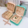 thumbnail image 3 of Portable Jewelry Box Jewelry Organizer Display Travel Jewelry Case Boxes Jewelry Leather Storage Zipper Jewelers Jewelry Box 15 10x10x5cm, 3 of 5