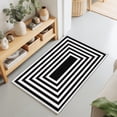 Black Concentric Squares Washable Small Entryway Area Rugs 2'x3 ...