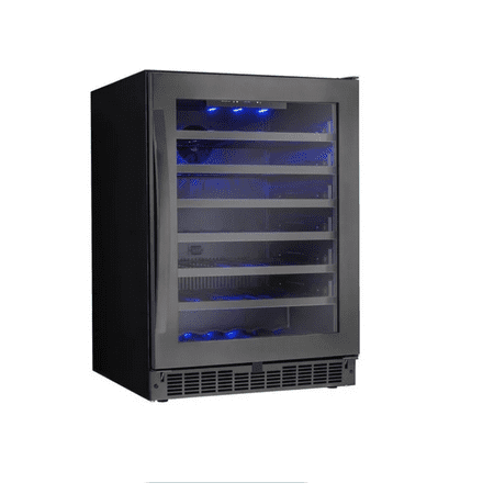 Danbys SSWC056D1B-S 48-Bottle Stainless Steel Built-In Wine Cooler  Black