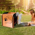 thumbnail image 5 of Pet Daily Kit Wooden Cat Beds Indoor Cat Cave House Pet Crate with Feeding Bowls Stand, 5 of 7