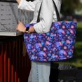 thumbnail image 7 of Balery Skull daisy purple Beach Travel Bag - Water-Resistant, Large Capacity Lightweight Tote with 7 Pockets for Women and Men - Perfect for Beach, Pool, Gym, and Travel, 7 of 7