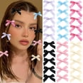 thumbnail image 2 of RUISINERY 10pieces Kids Small Bowknot Hair Clip Solid Color Ribbons Styles Hair Barrettes for Parties and Gifts, 2 of 7