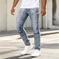thumbnail image 5 of ZVNAΖH Men's Motorcycle Biker Jeans, Anti-Tear Slim Denim Pants with Stitched Knee Details for Riding & Casual Wear, XS-2XL, 5 of 9
