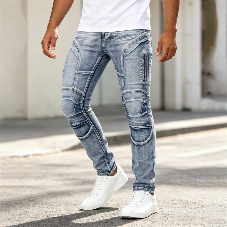 Yaoyar Men's Motorcycle Protective Jeans Abrasion Resistant Slim
