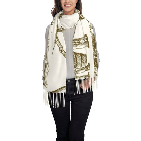 Haiem Olive Picking Pattern Women's Long Blanket Scarf Chunky Oversized Winter Fall Warm Scarf Big Tartan Scarves Wrap Shawl Ladies Gifts