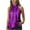 Purple, variant on Women's Halter Tank Top Mock Neck Metallic Party Tops Sleeveless Blouse Summer Pleated Camisole Shirts