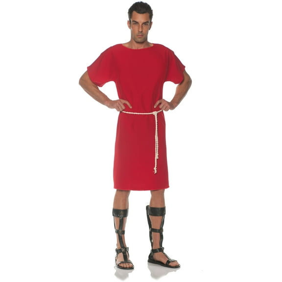 Men's Ancient Greek Roman Red Toga Costume Large 42-46