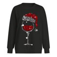 thumbnail image 4 of Kedxroy Womens Christmas Sweatshirt Red Glass Santa Hat Graphic Sweater Long Sleeve Xmas Gift Pullover Blouse Tops(Black,S), 4 of 8
