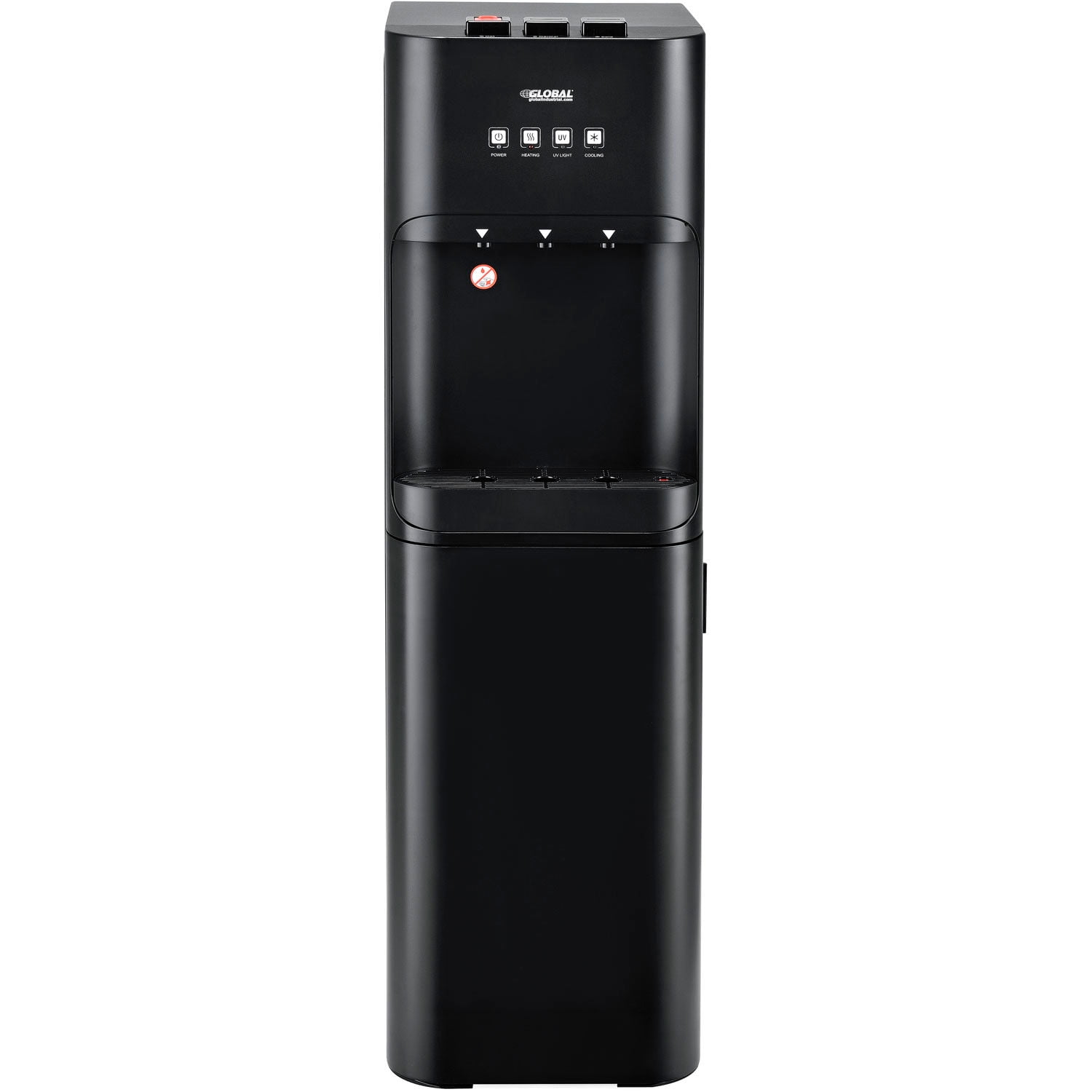 Global Industrial Tri-Temp UV-C Filter Water Dispenser, Black
