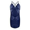 thumbnail image 6 of Elvqul Nightgowns for Women Summer Sleeveless Women Pajamas Silk Camisole Blue Halter Sleep Dresses, 6 of 6