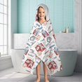 thumbnail image 6 of Vintage Baseball Elements Pattern Hooded Bath Towel，60"x35" for Ages 3 To 12 Kids, Quick Dry Lightweight Soft Microfiber Hood Beach Towel Cover Up for Kids, 6 of 7