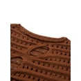 thumbnail image 6 of Women Fall Winter Crochet Knit Mesh Sweater Off Shoulder Long Sleeve Pullover Crop Tops Ribbed Blouse Tops, 6 of 8