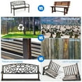thumbnail image 2 of Kadyn Outdoor Bench, Outdoor Dining Bench, Outdoor Furniture Steel Frame Porch Garden Bench-bronze, 2 of 7