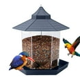 thumbnail image 1 of Alimentador,Comedero para pájaros colgante Gazebo comederos para pájaros salvajes en forma de hexágo Abody Gris, 1 of 4