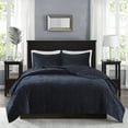 thumbnail image 4 of Madison Park Harper 3 Piece Velvet Quilt Set in Navy, 4 of 5