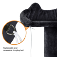 thumbnail image 2 of Topeakmart 62.5″ H Multilevel Cat Tree Tower w/ 2 Condos & 2 Fur Balls & 3 Scratching Posts & 3 Platforms for Kittens & Small/Medium Cats, Black, 2 of 10