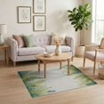 thumbnail image 3 of ODIKA 4'x6' Washable Area Rug Pet Friendly, Non-Shedding Teal Farmhouse Watercolor Forest Hardwood Long Fern Frond Design on Vintage Wash for Bedroom, Reading Nook, 3 of 7