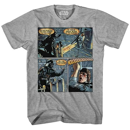 Darth Vader Luke Skywalker I Am Your Father Comic Strip Mens Adult Graphic Tee T-Shirt Apparel