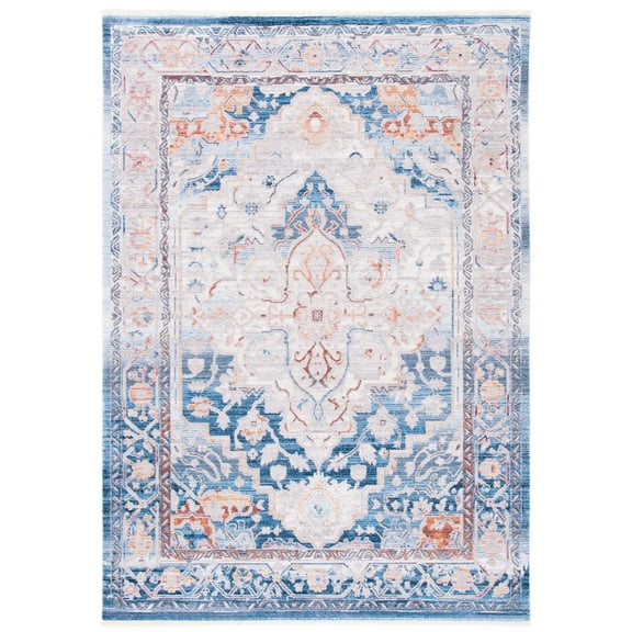 SAFAVIEH Valencia Horatio Medallion Area Rug, Blue/Gold, 5' x 8'