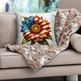 thumbnail image 4 of Funda de cojín de girasol | Funda de cojín de lino de 45 x 45 cm | Tejido suave y transpirable | Funda de cojín decorativa de doble cara con el Día de la Independencia | Decoración para sofá o sofá, 4 of 5