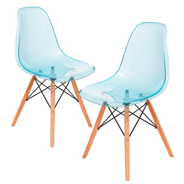 Sillas Modernas Gaon Clear 2 Piezas Azul