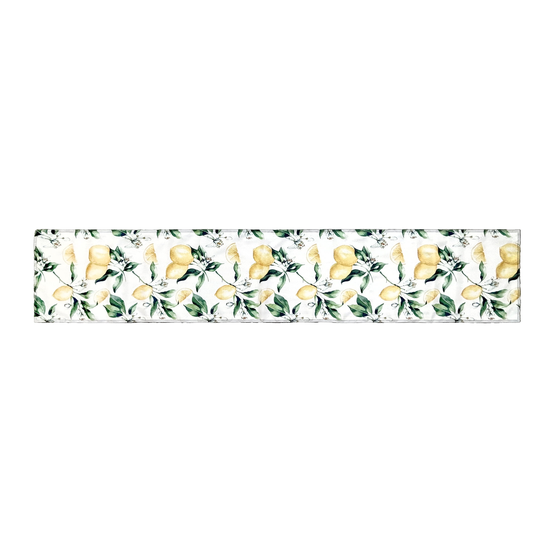 Mainstays Printed Lemons and Blue White Stripe Reversible Table Runner, 14" x 72"
