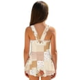 thumbnail image 5 of COEQINE Swim Dress for Girls, One Piece Swimsuit Scoop U-Neckline Wide Straps Swimwear Attached Skirt, Playful Bathing Suit for 3-4 Year Olds, Easy Care, Brown Floral Polka Dots Patchwork, 5 of 8