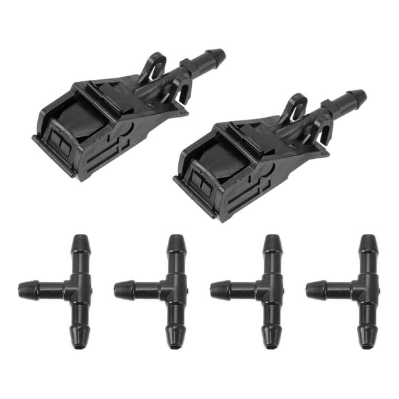 Unique Bargains Windshield Washer Nozzle Kit for Volkswagen Polo Hatchback 1.2 Windshield Spray Nozzles Wiper Spray Washer Jet No.6E0955985A 4 Pcs T Hose Connector