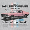 thumbnail image 3 of This Is Mustang Country Women's V-Neck T-shirt Legendary Performance Pink Muscle Car Shelby Mach 1 Boss GT Licensed Tee, 3 of 7