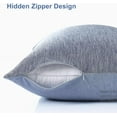 thumbnail image 6 of Alanda Cooling Pillowcase King Size, Dual-Sided with Cooling & Cotton Design, Breathable & Skin-Friendly Zippered Pillowcase for All-Season Use, 2 Pack, Blue, 20"x 36", 6 of 7