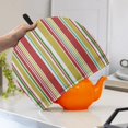 thumbnail image 3 of HELLHERO Red Green Yellow Stripe Teapot Dust Cover Large Teapot Cover Keep Warm Durable Polyester Canvas, 3 of 8